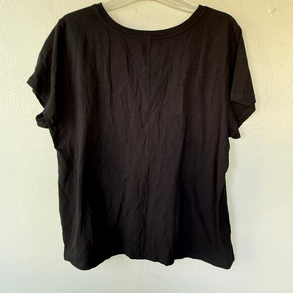 NEW!!! Eileen Fisher Size XL Black T-Shirt Organic Cotton V Neck - Picture 9 of 11
